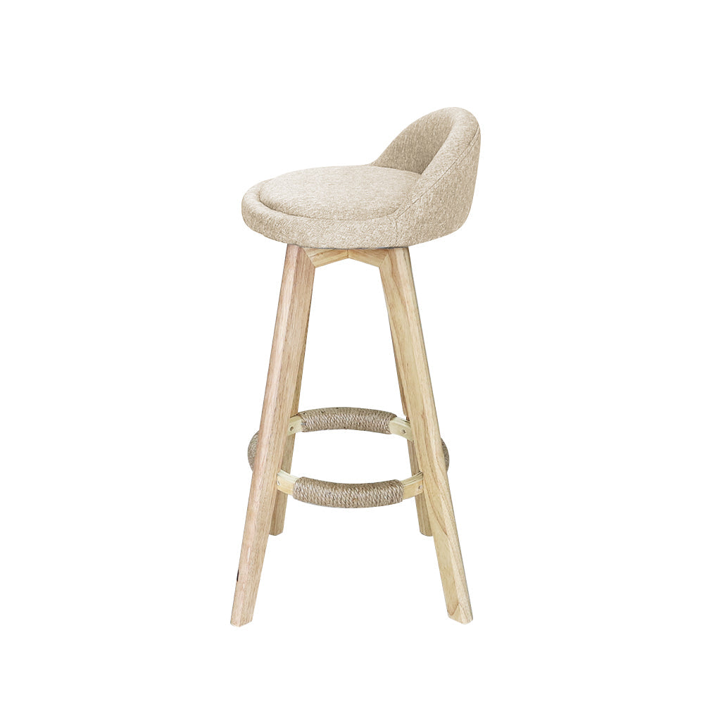 Bar Stools Chair 360 Degree Swivel Beige