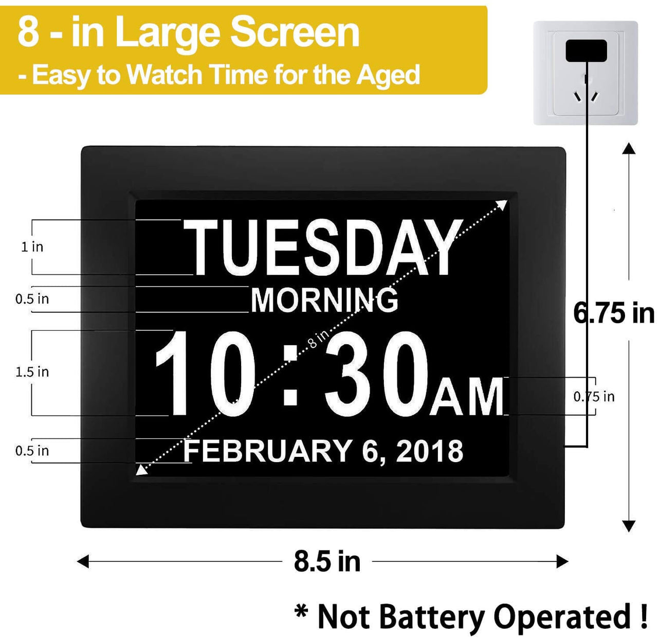 Digital Calendar Alarm Day Clock