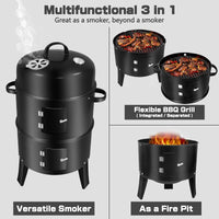 Thumbnail for Charcoal Smoker BBQ Grill with Chimney