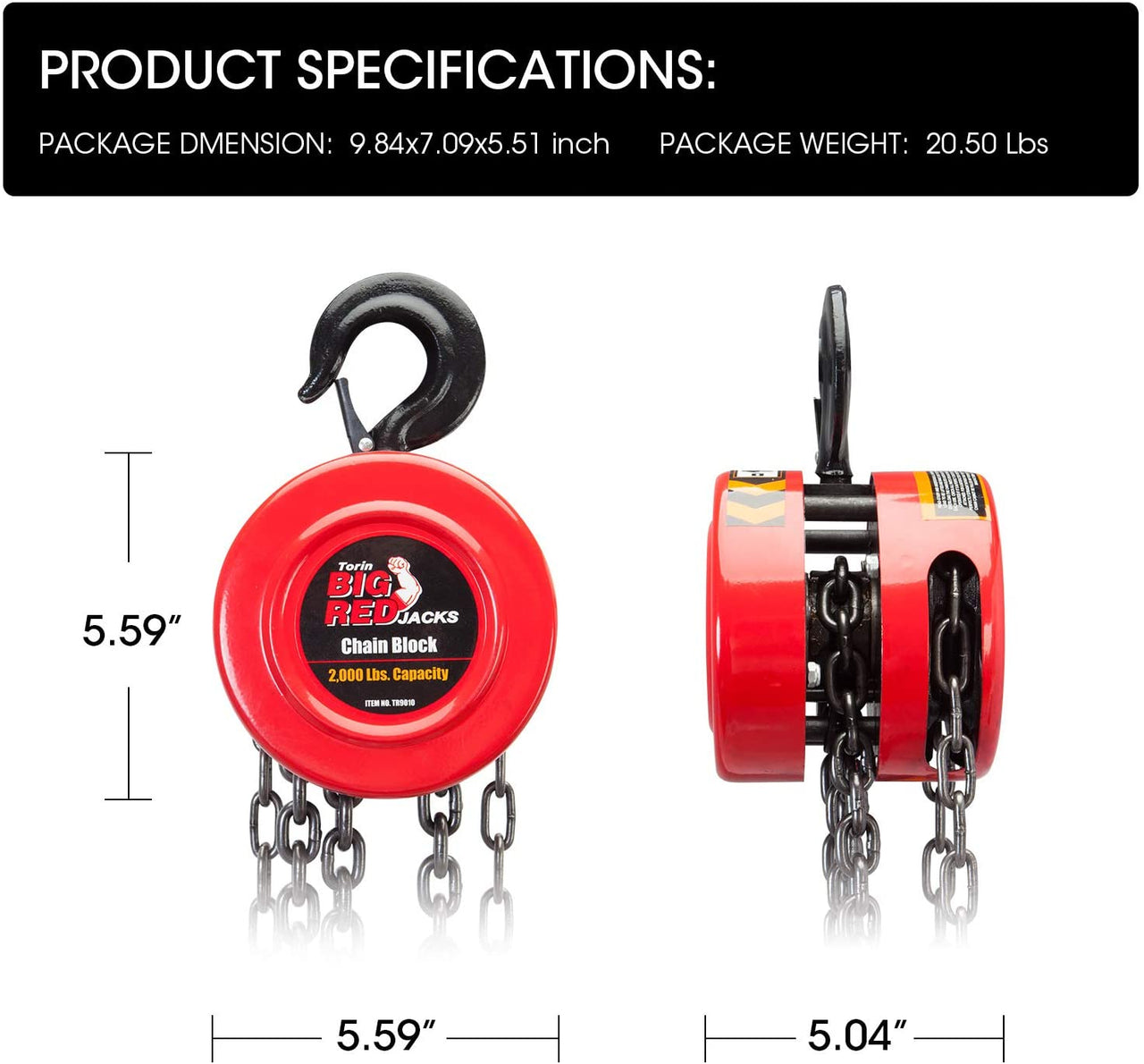 Chain Block & Tackle Hoist 1T 3M - Homyspire NZ