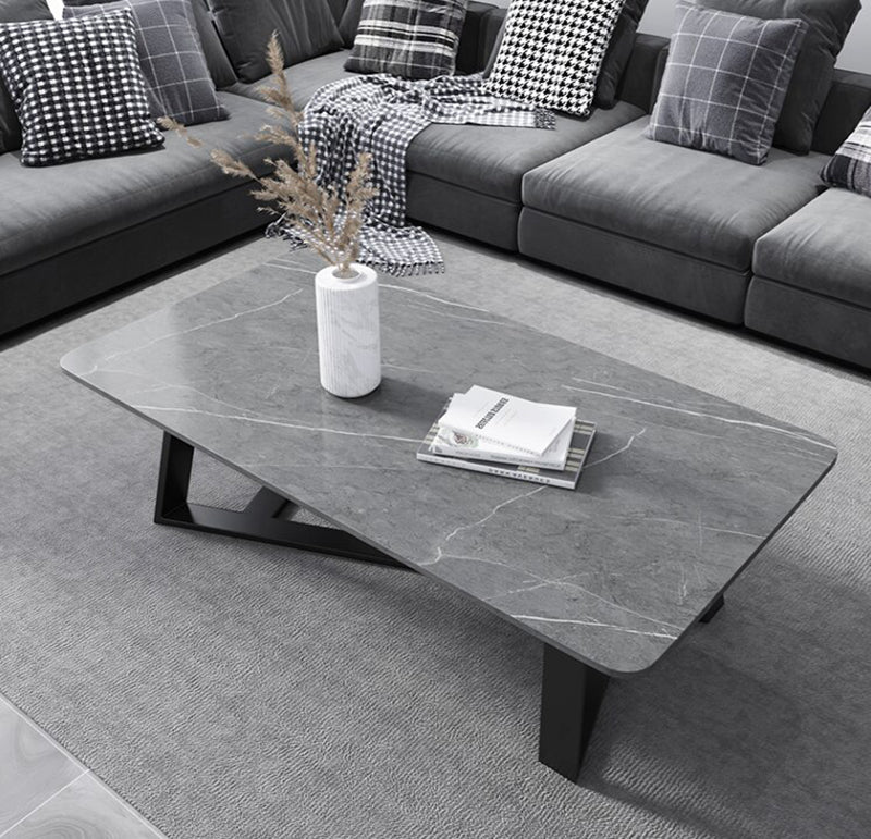 Coffee Table Marble Texture Modern Stone - Homyspire NZ