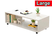 Thumbnail for Coffee Table White with Wheels - Homyspire NZ