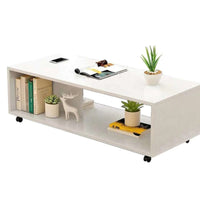 Thumbnail for Coffee Table White with Wheels - Homyspire NZ