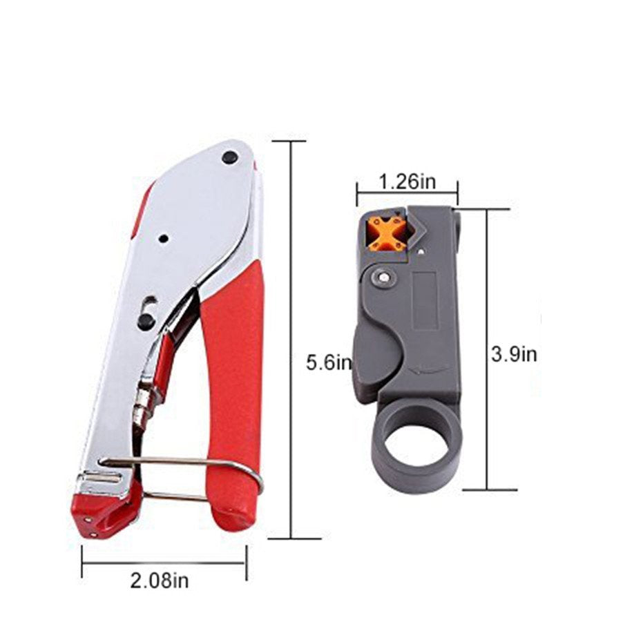 Tool Coax Rg59 Rg6 F Connector Fitting Crimper Cable Kit