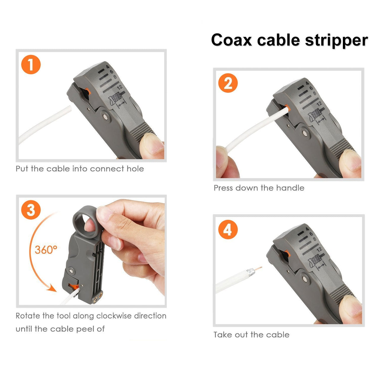 Tool Coax Rg59 Rg6 F Connector Fitting Crimper Cable Kit