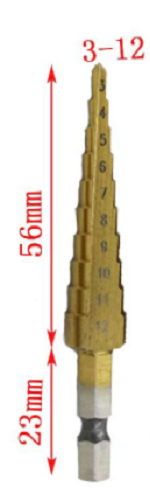 Stepped drill 3-12mm