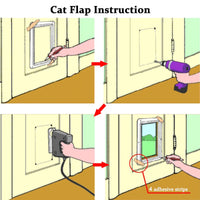 Thumbnail for Cat Door 4 Ways Round Lockable Pet Dog Flap Cat Door