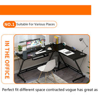 Thumbnail for L-Shape Corner Computer Desk - Keyboard Tray - Homyspire NZ