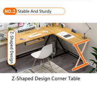 Thumbnail for L-Shape Corner Computer Desk - Keyboard Tray - Homyspire NZ