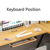 Thumbnail for L-Shape Corner Computer Desk - Keyboard Tray - Homyspire NZ