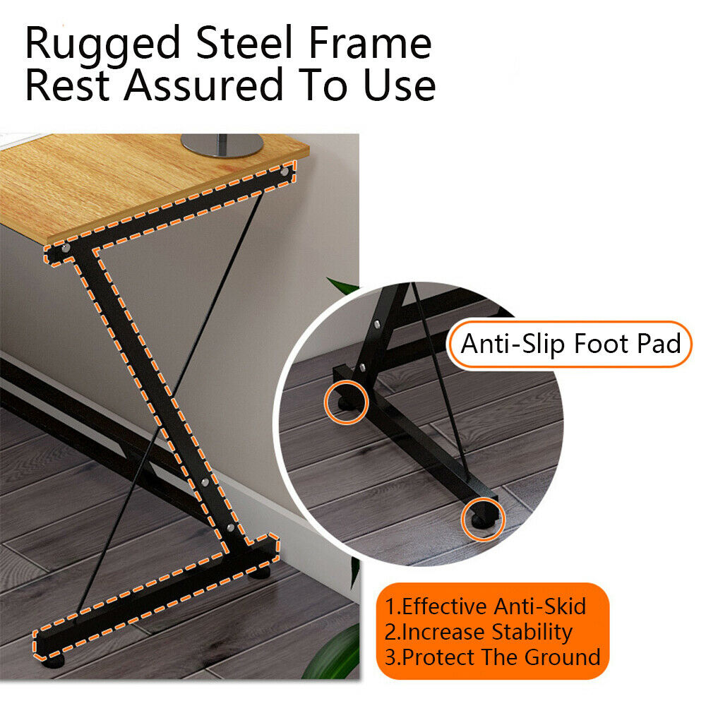 L-Shape Corner Computer Desk - Keyboard Tray - The Shopsite