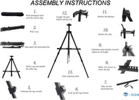 Thumbnail for Art Easel Aluminum Metal Tripod