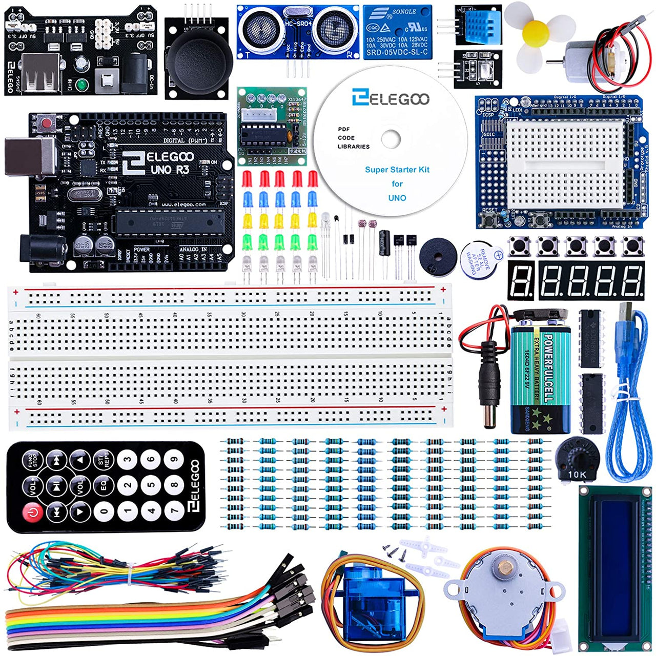 UNO Project Super Starter Kit with Tutorial and UNO R3 Compatible Arduino IDE - Homyspire NZ