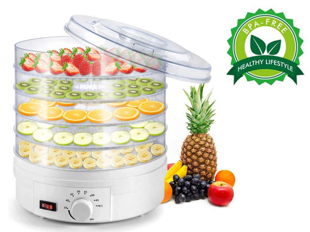 5-Layer Portable Electric Food Dehydrator Machine with Adjustable Thermostat