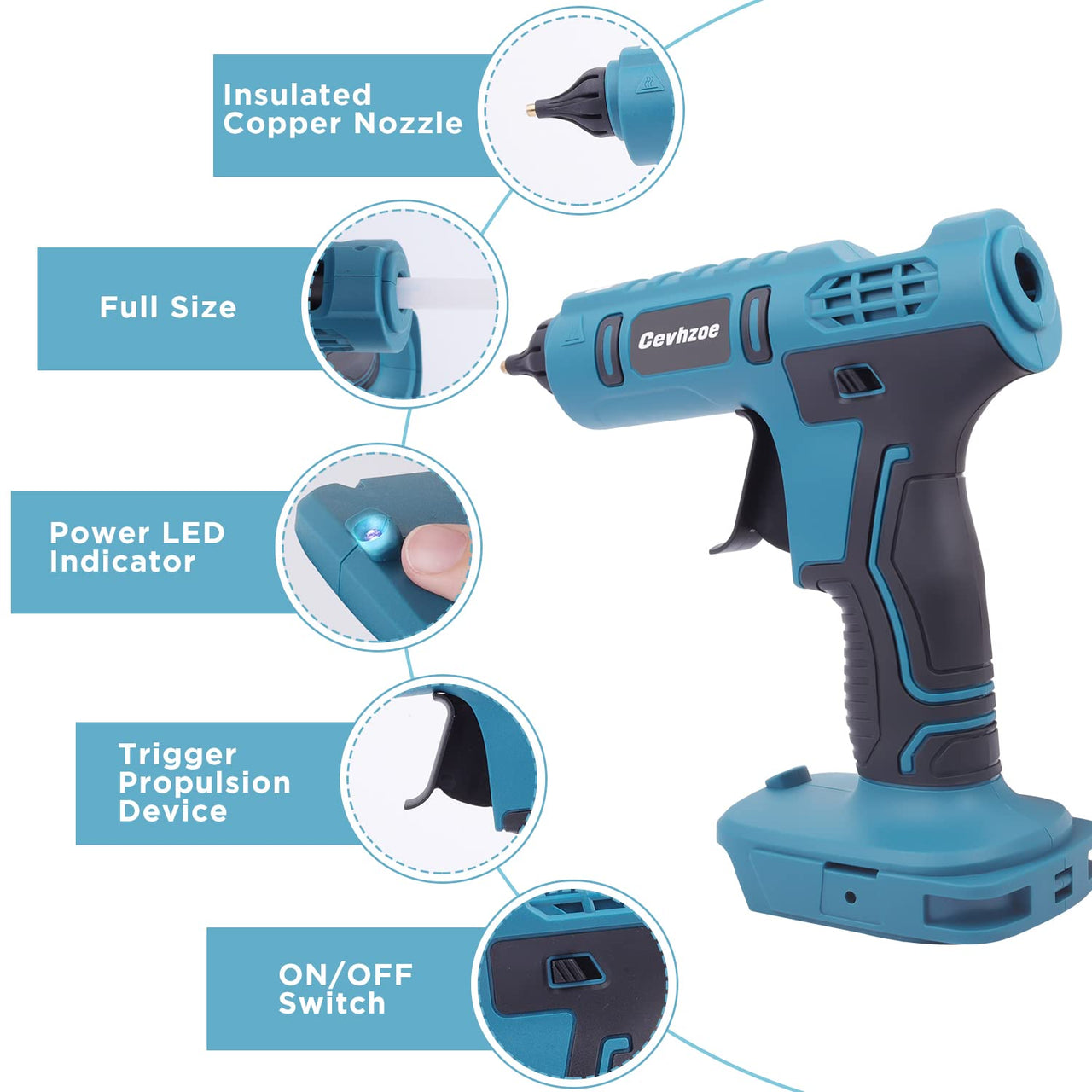 18V Battery Hot Glue Gun