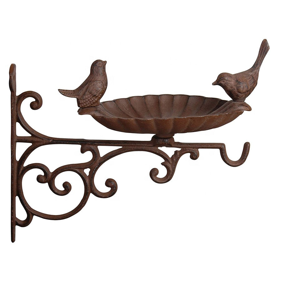 Cast Iron Rustic Brown Two Birds Bath