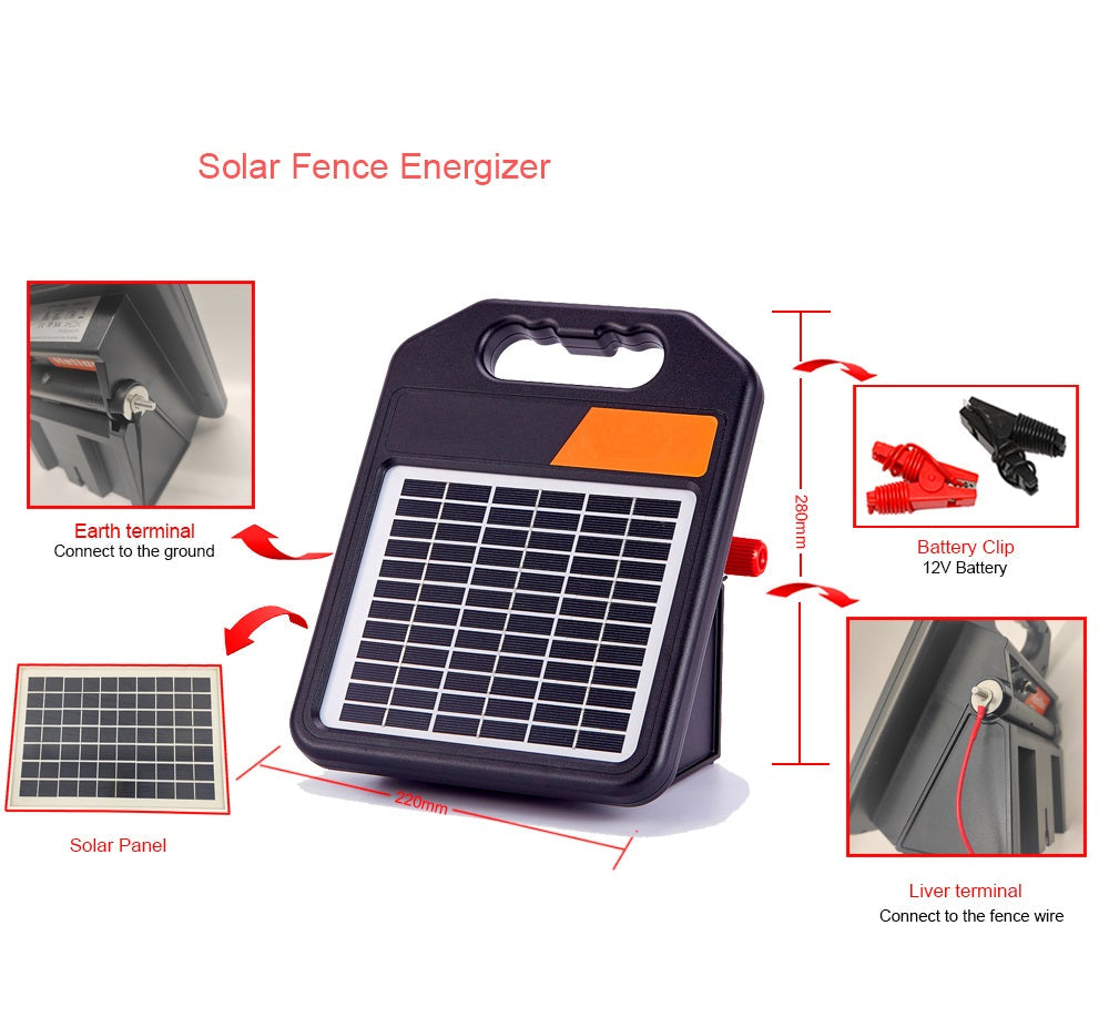 Solar Fence Energiser 5km with Charger