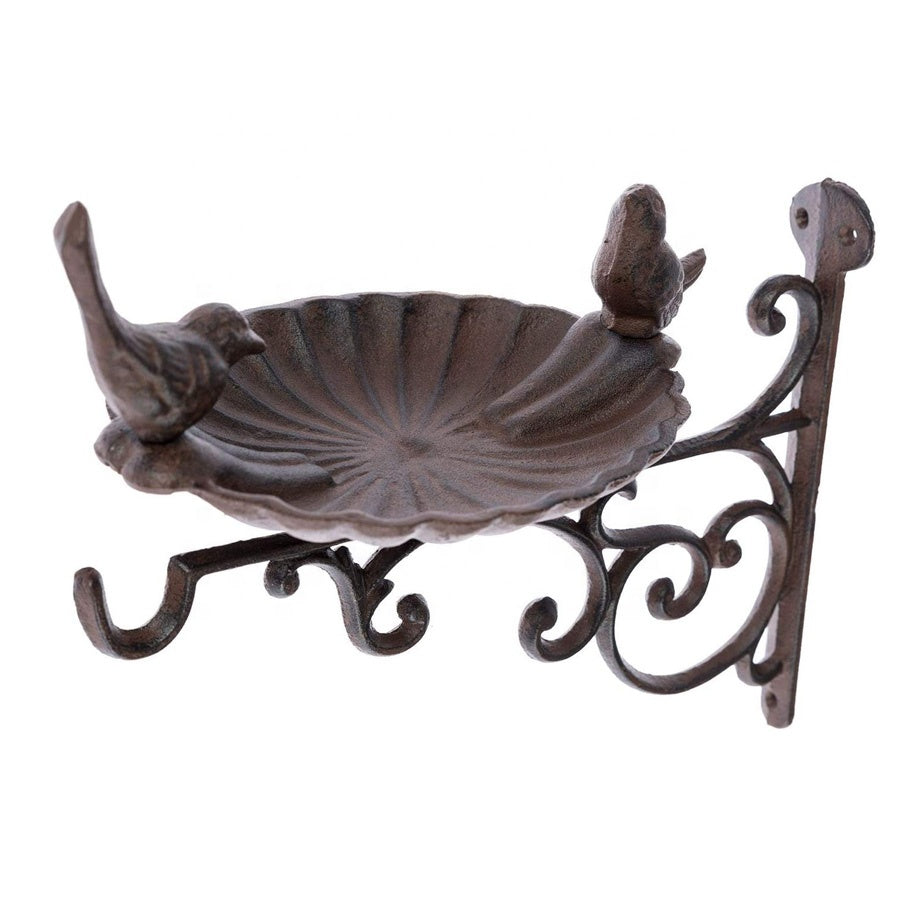 Cast Iron Rustic Brown Two Birds Bath