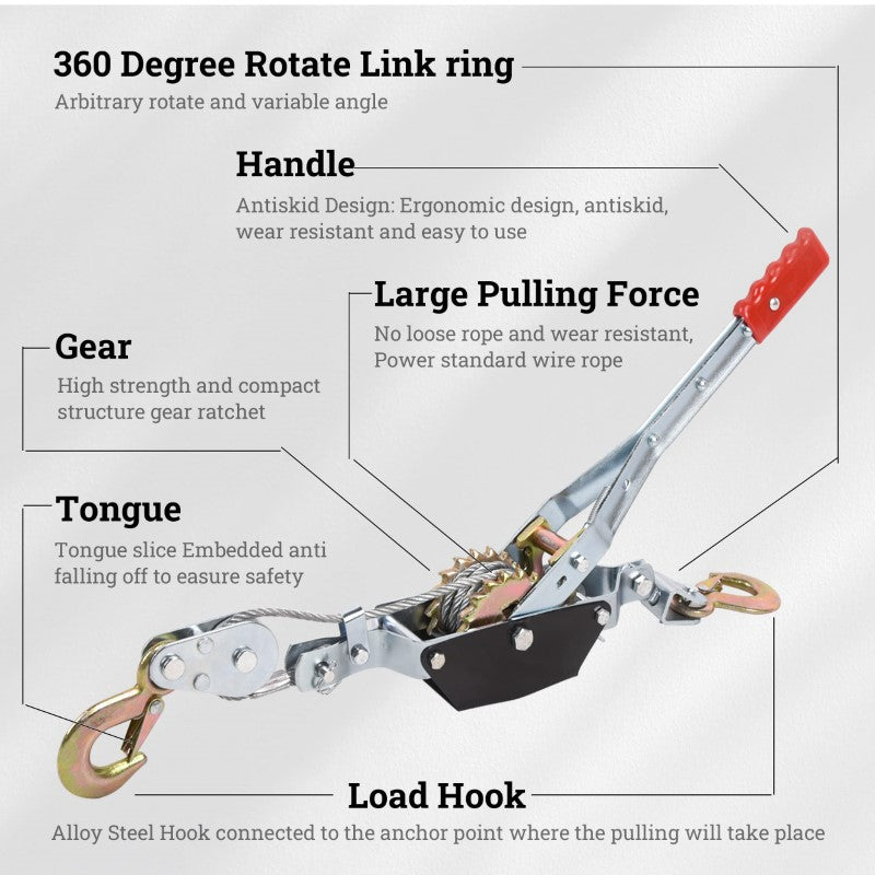 Cable Winch Wire Power Puller 2T / 4000lb - Homyspire NZ