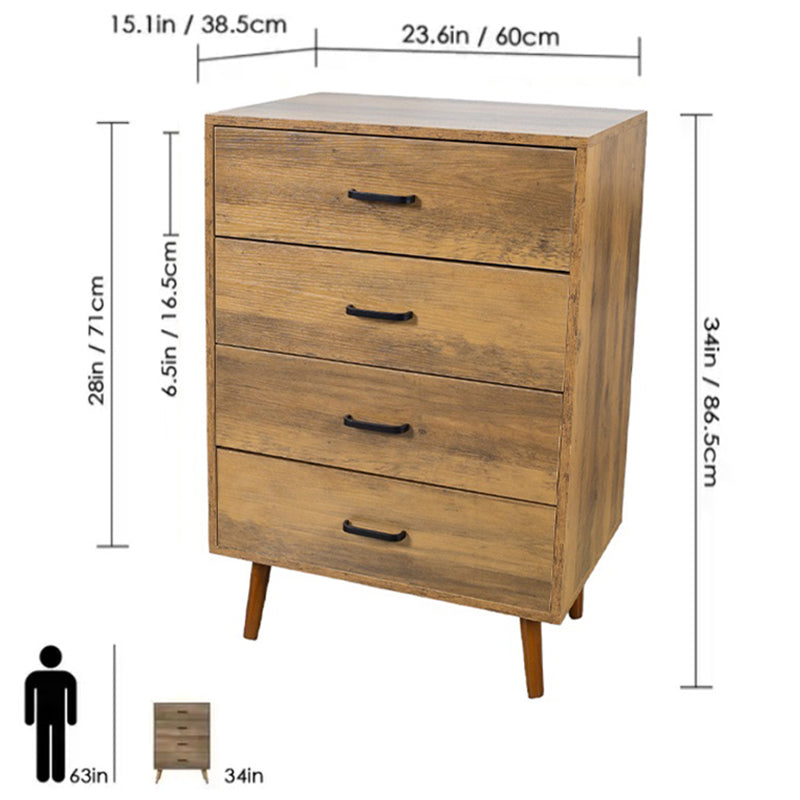 Tallboy Modern Chest of Drawers Dresser with 4 Drawers