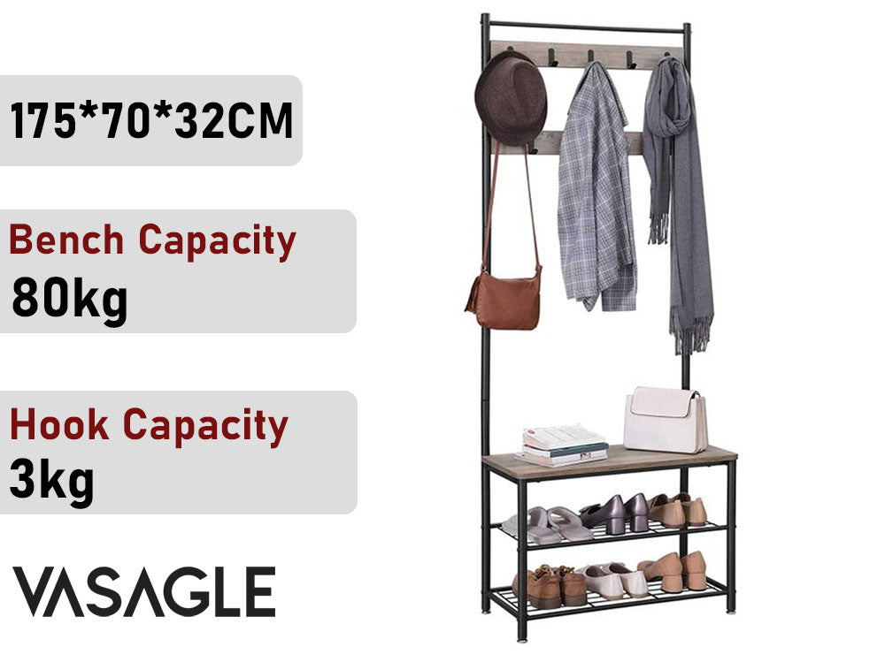 VASAGLE Coat Rack, Shoe Rack with bench