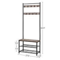 Thumbnail for VASAGLE Coat Rack, Shoe Rack with bench