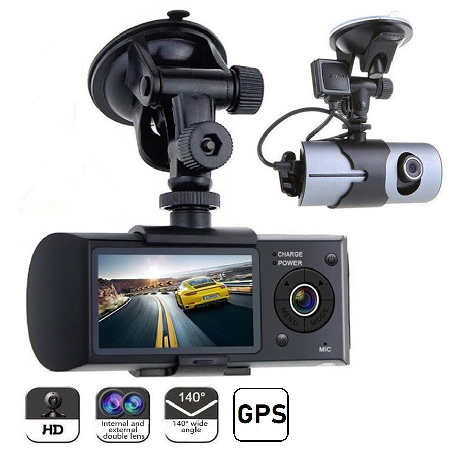 Dual Car Dash Camera with GPS - Front and Rear