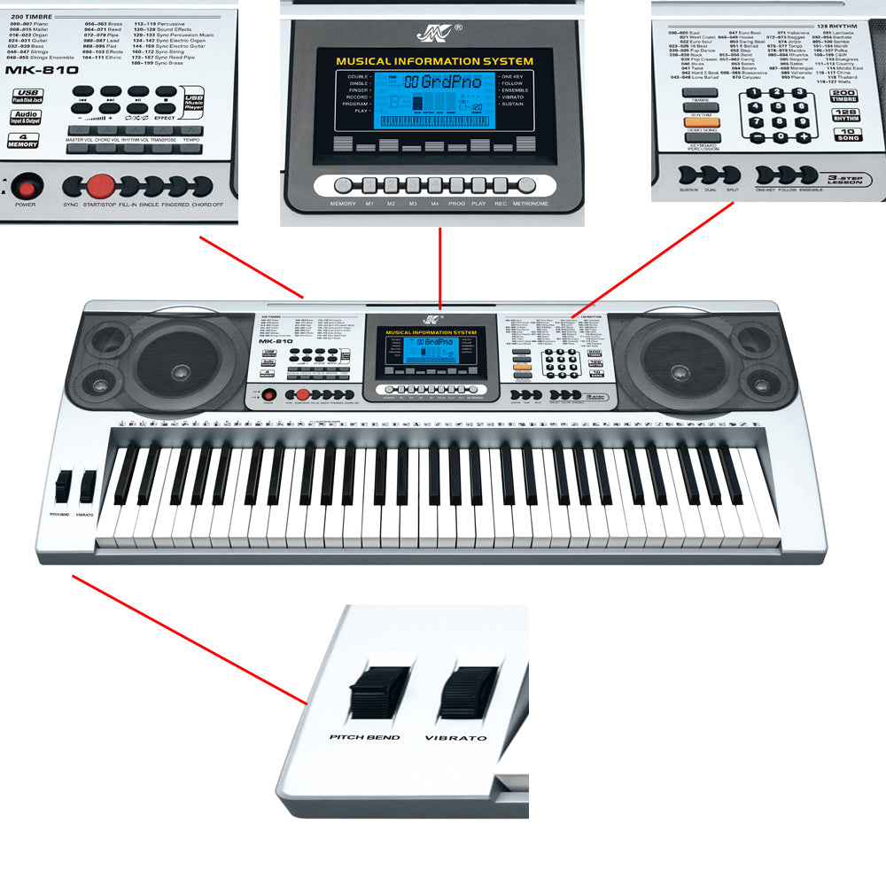 Electronic Keyboard Piano & Piano Stand