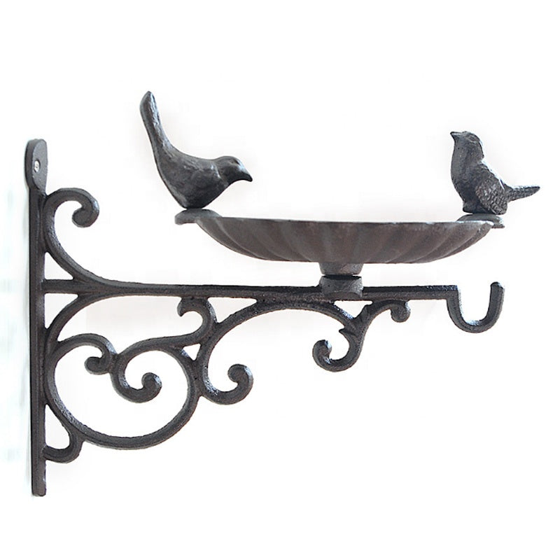 Cast Iron Rustic Brown Two Birds Bath