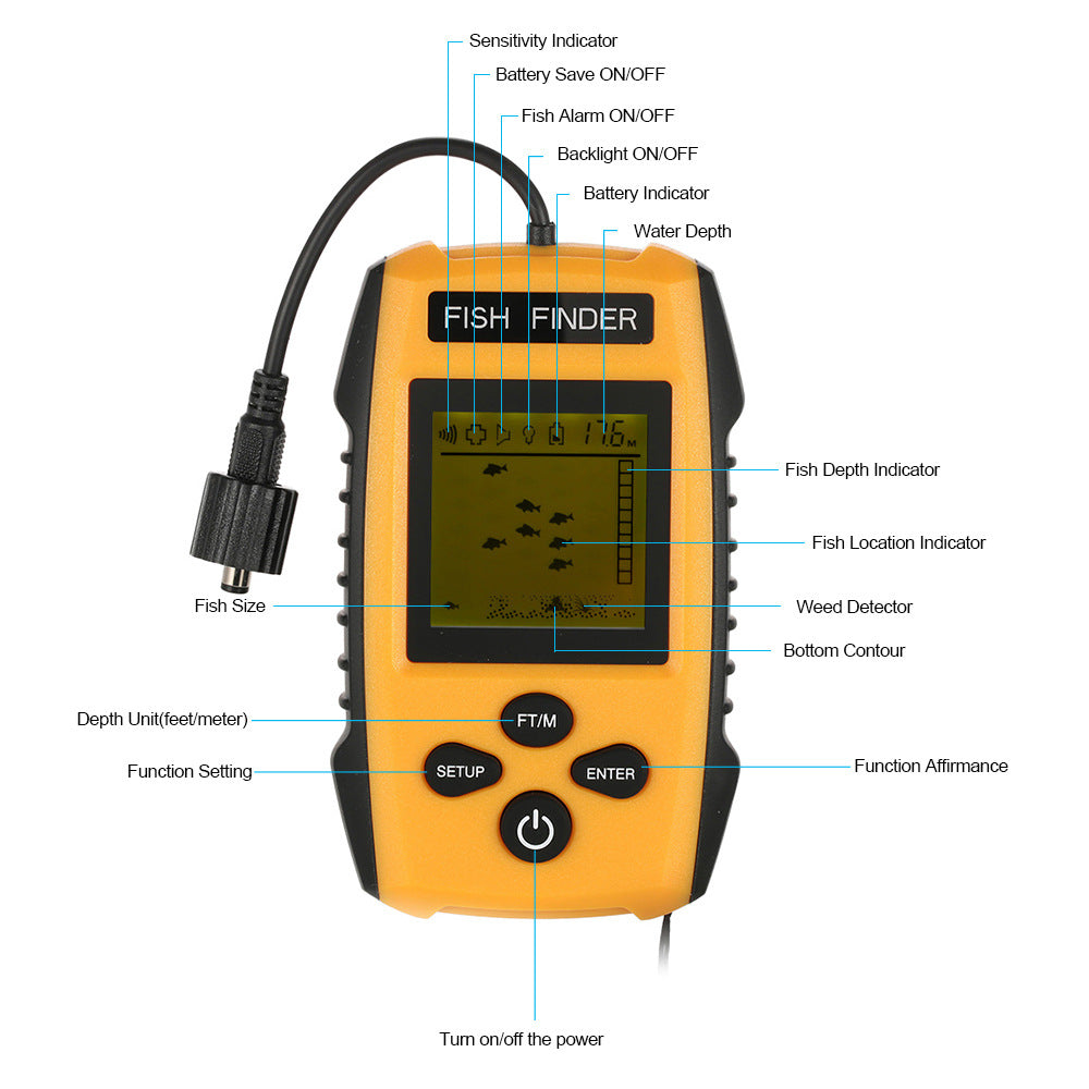 Sonar LCD Fish Finder Fishing Tools Echo Sounder for Fishing