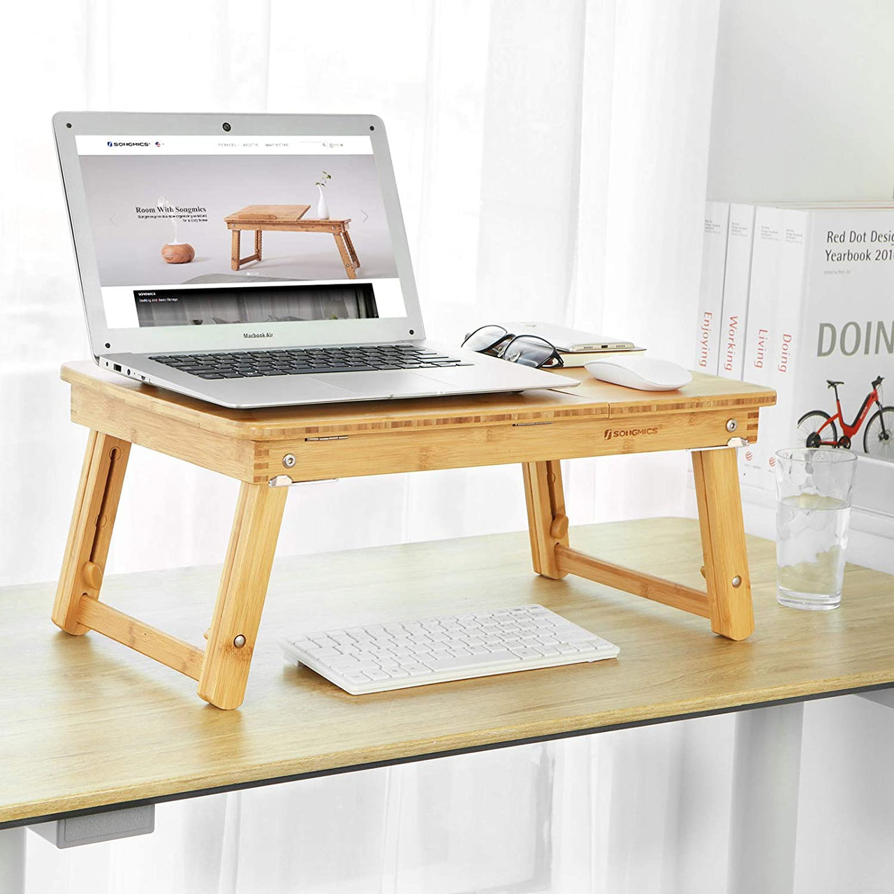 Laptop Stand Laptop Table Multi Function Bamboo Laptop Bed Desk Table Foldable Cooling Holder Tray Stand - The Shopsite