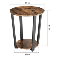 Thumbnail for VASAGLE Side Table End Table Rustic Brown and Black