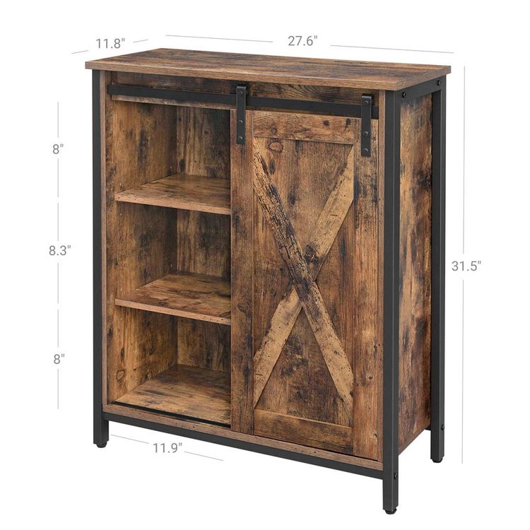 Vasagle Sliding Barn Door Storage Cabinet