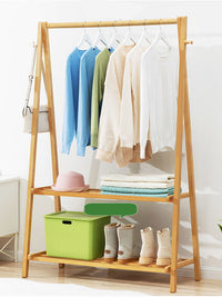 Thumbnail for Cloth Rack Garment Rack Bamboo Clothes stand with Coat Rack