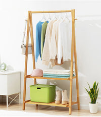 Thumbnail for Cloth Rack Garment Rack Bamboo Clothes stand with Coat Rack