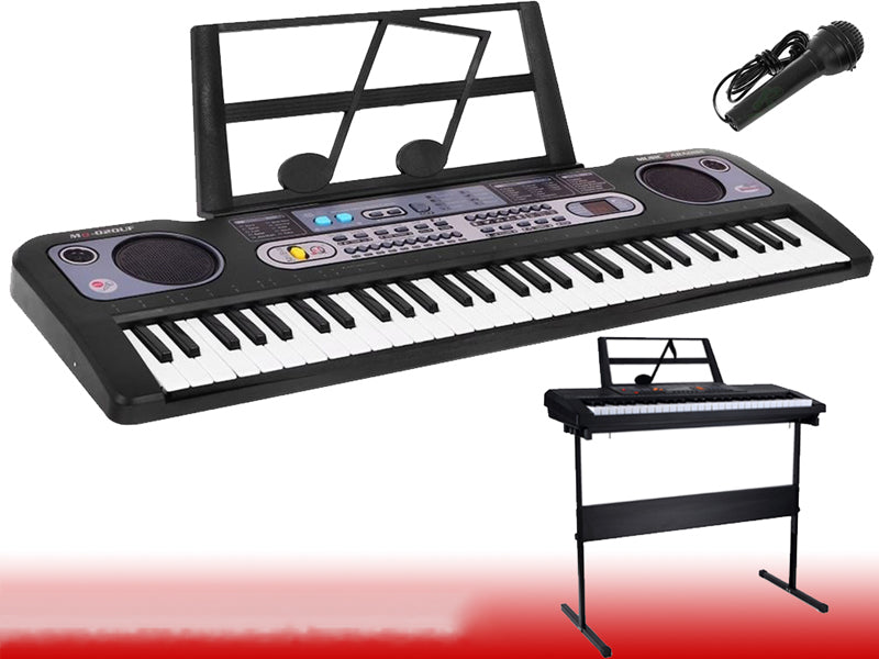 Keyboard Piano with Microphone & Music Stand and Piano Stand - Homyspire NZ