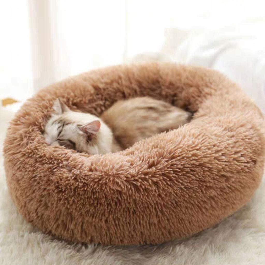 Plush Pet Bed Pet Sofa Pet Beds, Dog Round Cat Winter Warm Sleeping Bag Long Plush Soft Pet