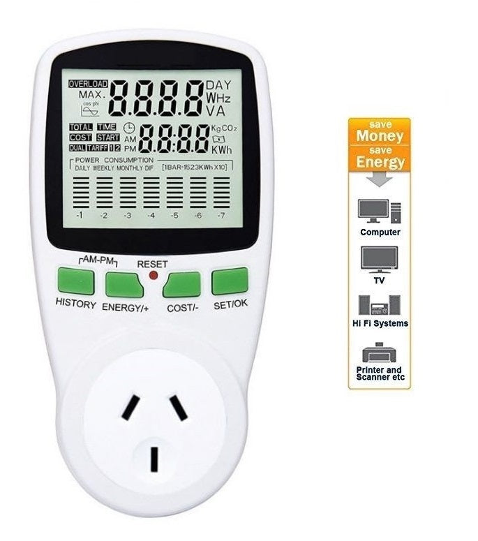 Mains Power Meter Monitor - Homyspire NZ