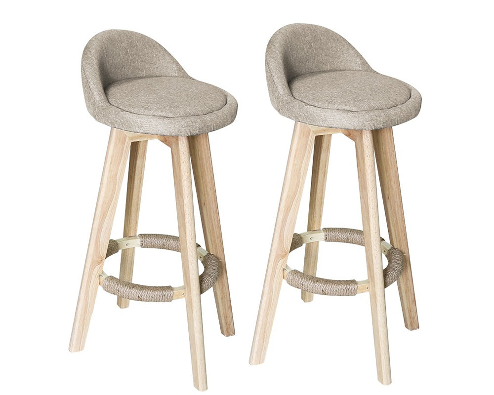 Bar Stools Chair 360 Degree Swivel Beige