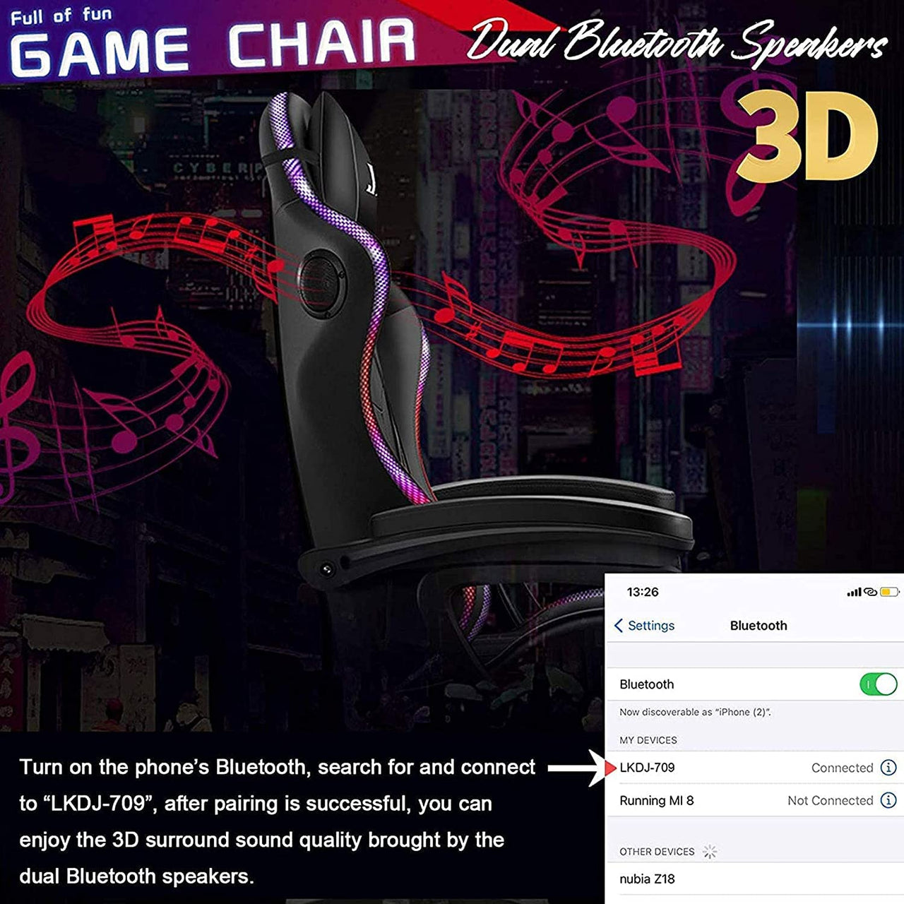 Gaming Chair Racing Chair RGB - Homyspire NZ