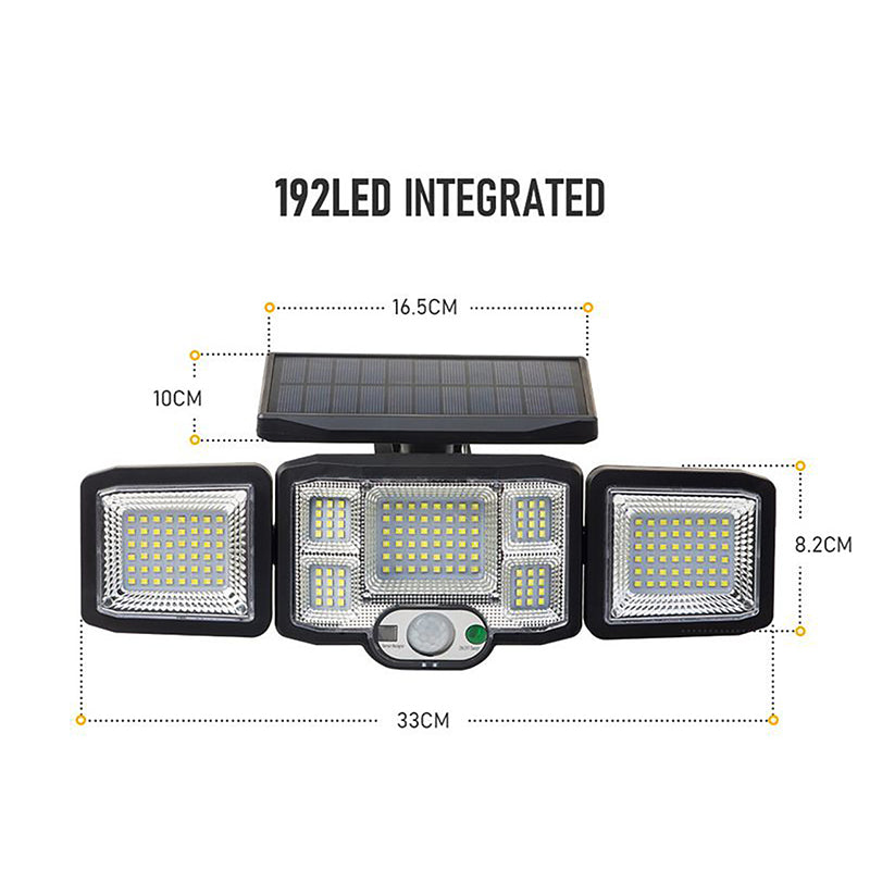 Solar Wall Lights 192 LED Sensor Wall Flood Lamp Security Light - Homyspire NZ