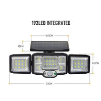 Thumbnail for Solar Wall Lights 192 LED Sensor Wall Flood Lamp Security Light - Homyspire NZ