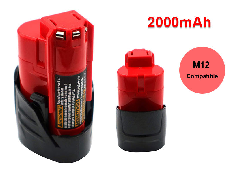 Milwaukee M12 battery 2000mAh replacement - Homyspire NZ