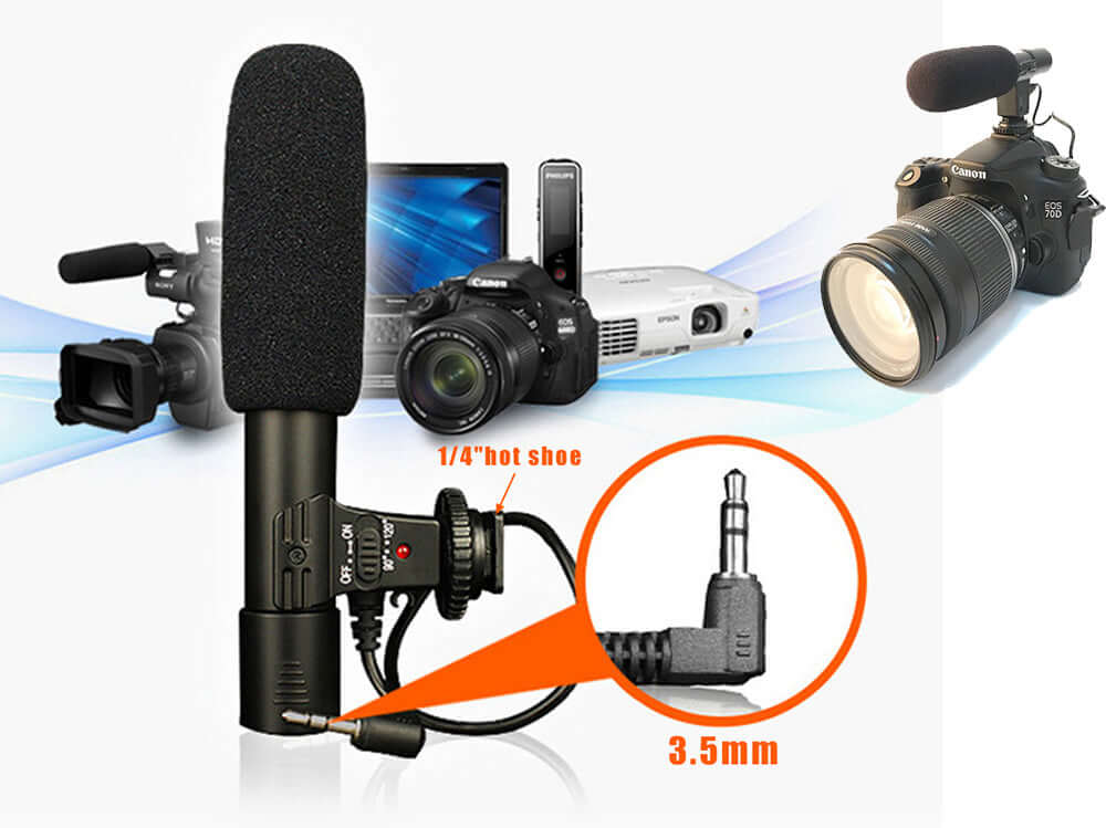 Camera Microphone with CR2 3V Li-battery