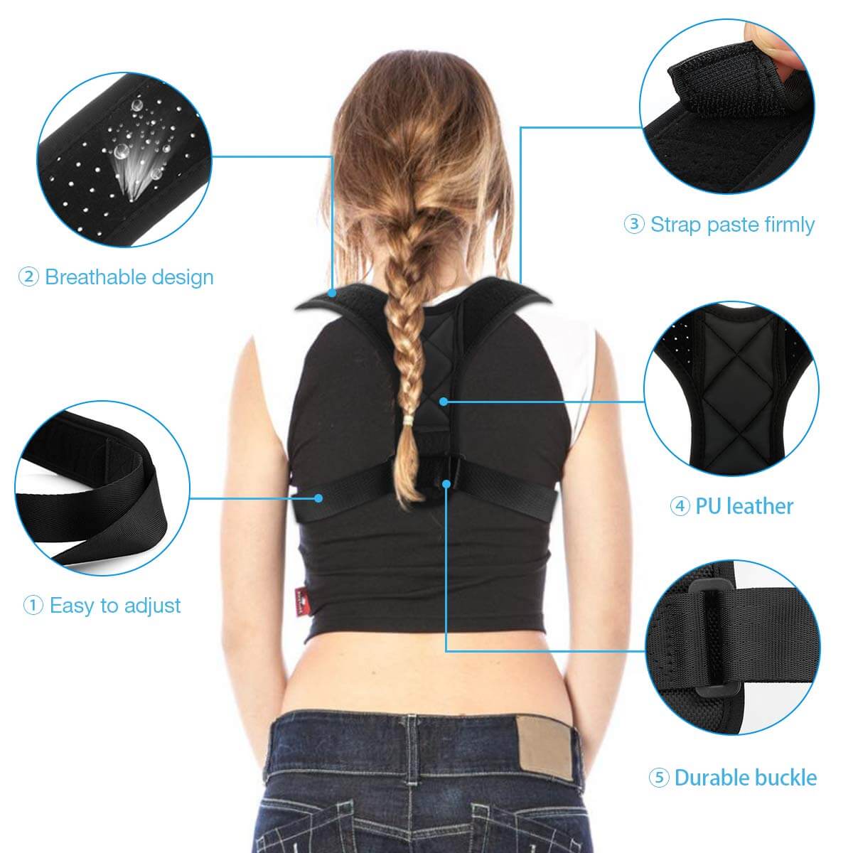 Adjustable Posture Corrector Back Support XL