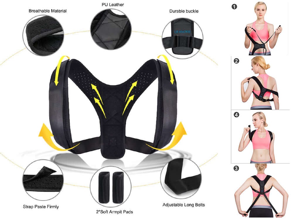 Adjustable Posture Corrector Back Support XL