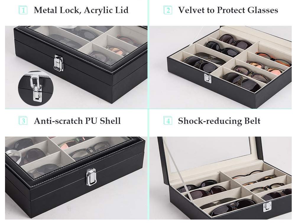 Sunglasses Case Organizer Eyeglasses Storage Box