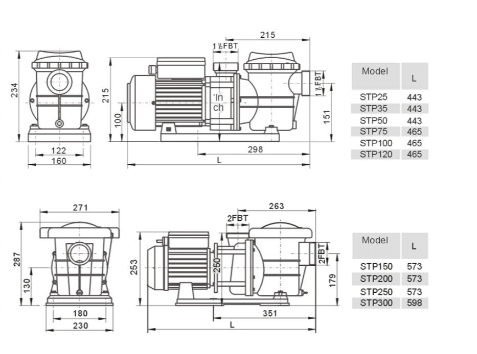 Swimming Pool Pump STP100 750W - Very Quiet