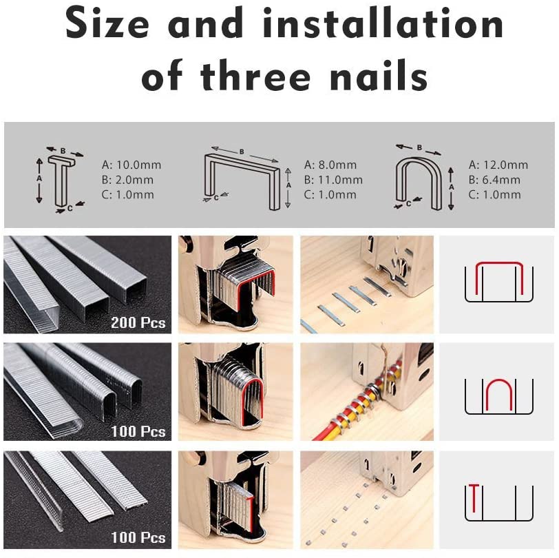 Staple Gun, 3 Way Stapler Tool Kit 3 - In - 1