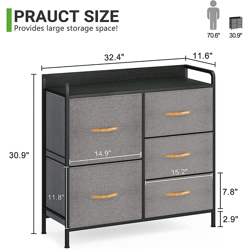 Tallboy 5 Drawer Dresser for Bedroom - Homyspire NZ